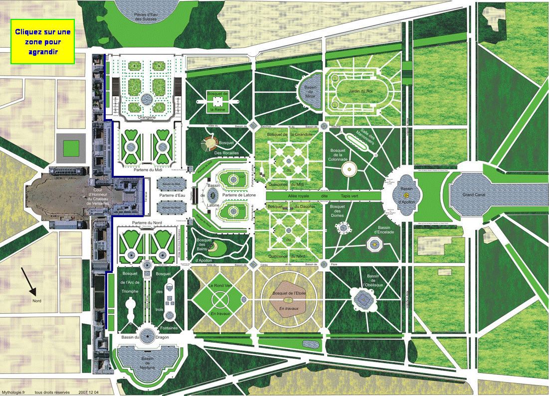 凡尔赛宫苑平面图线稿图片