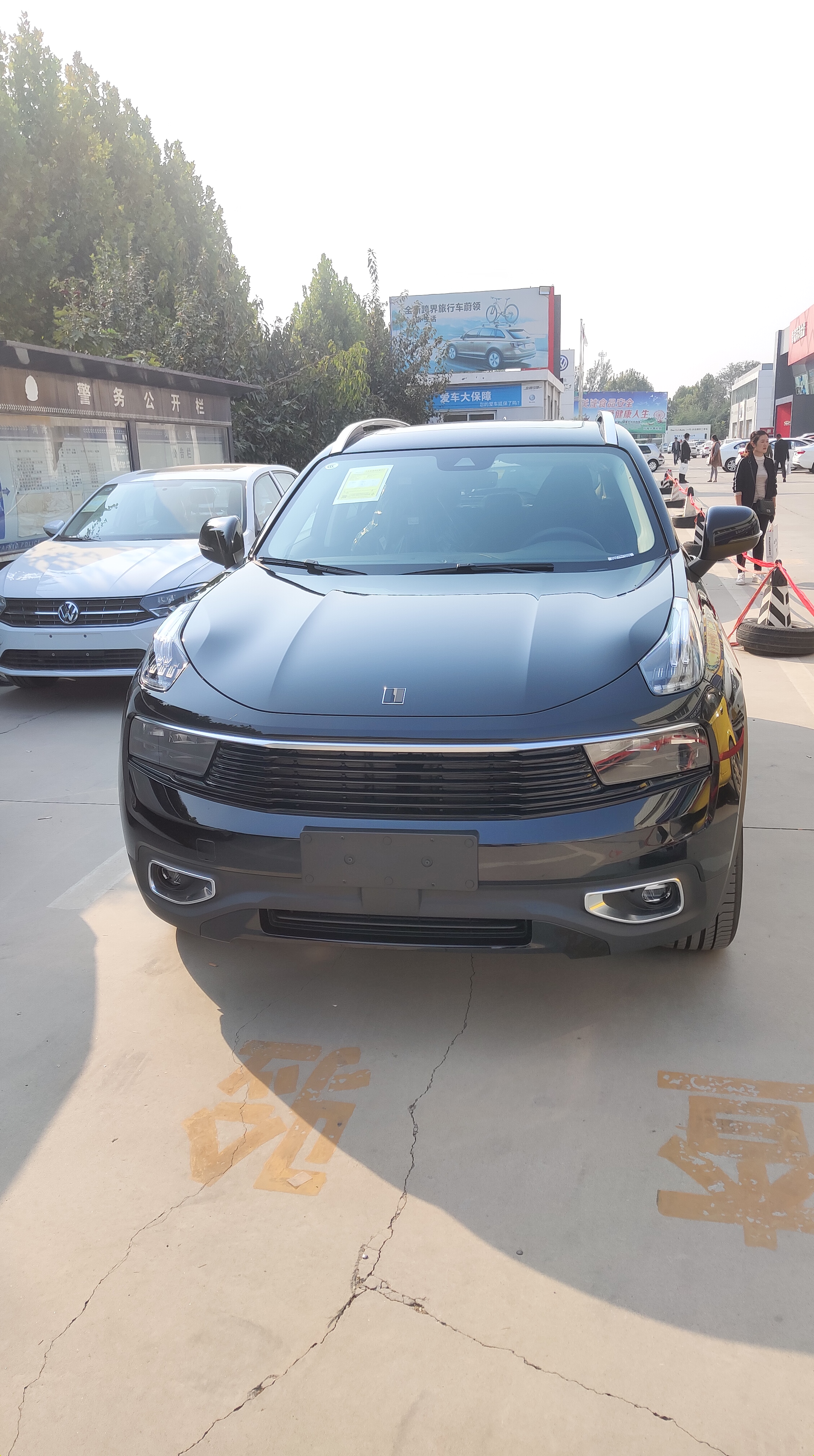 提车作业领克01黑色型pro提车防一血