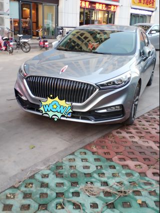 居然在停车场看到一辆骚蓝色的红旗h5,简直稀有中的稀有