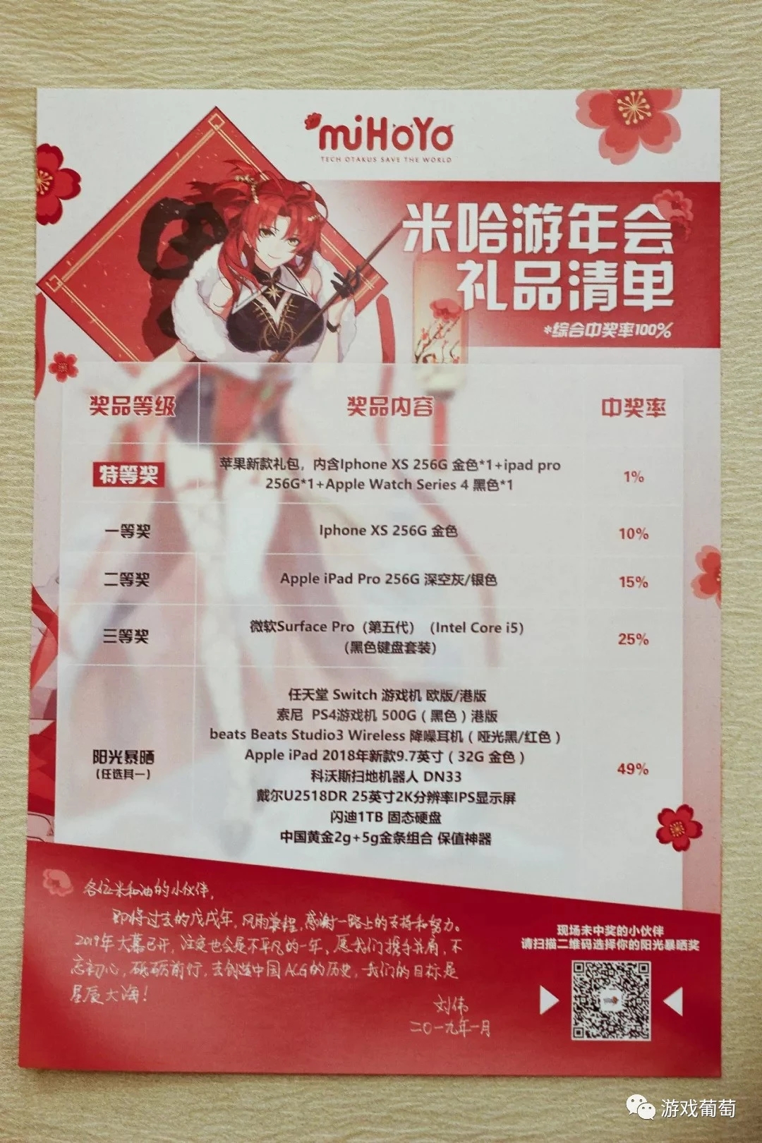 米哈游年会奖品曝光,最差也有价值2000的产品.