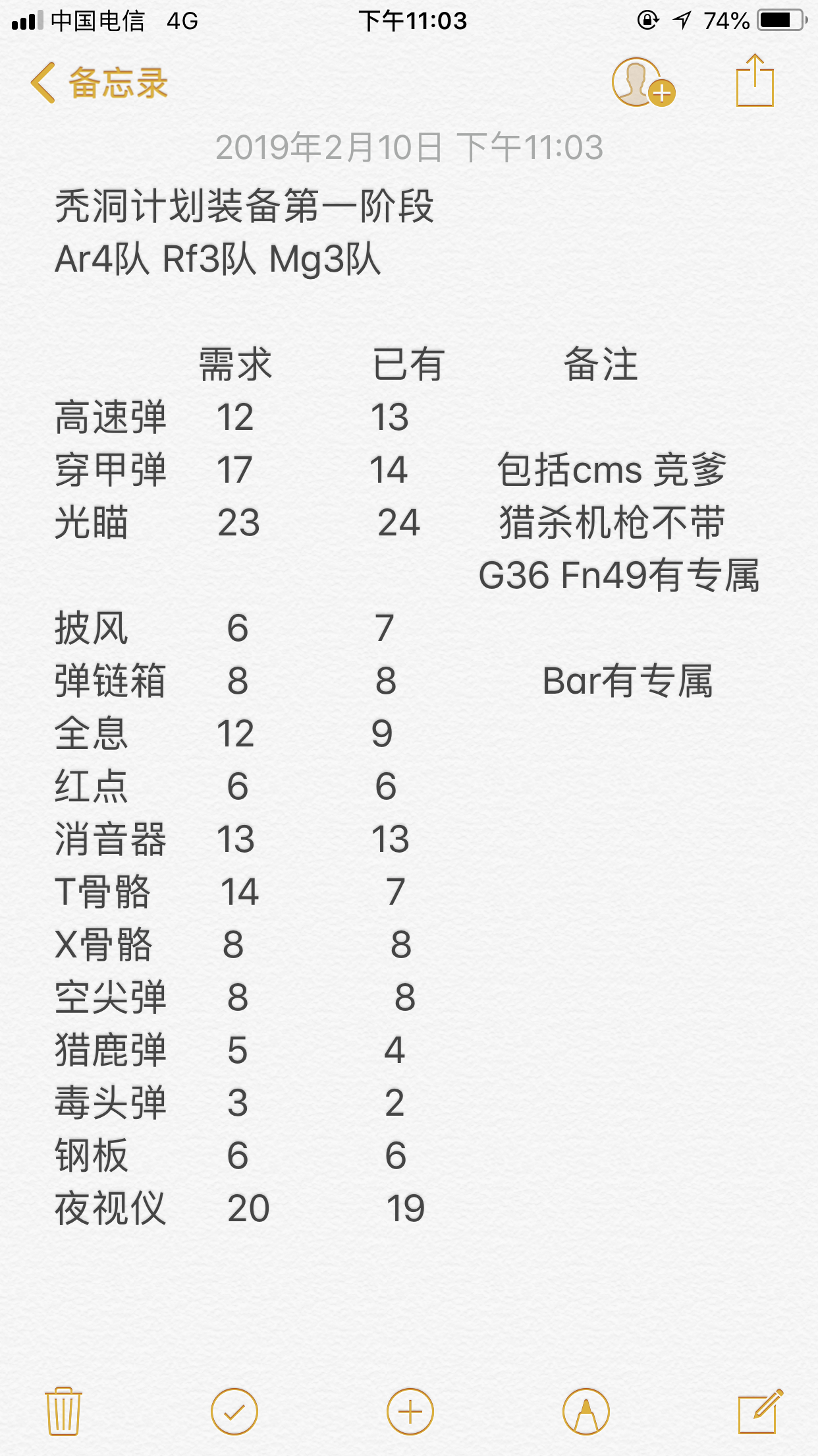 个人向秃洞装备计划第一阶段