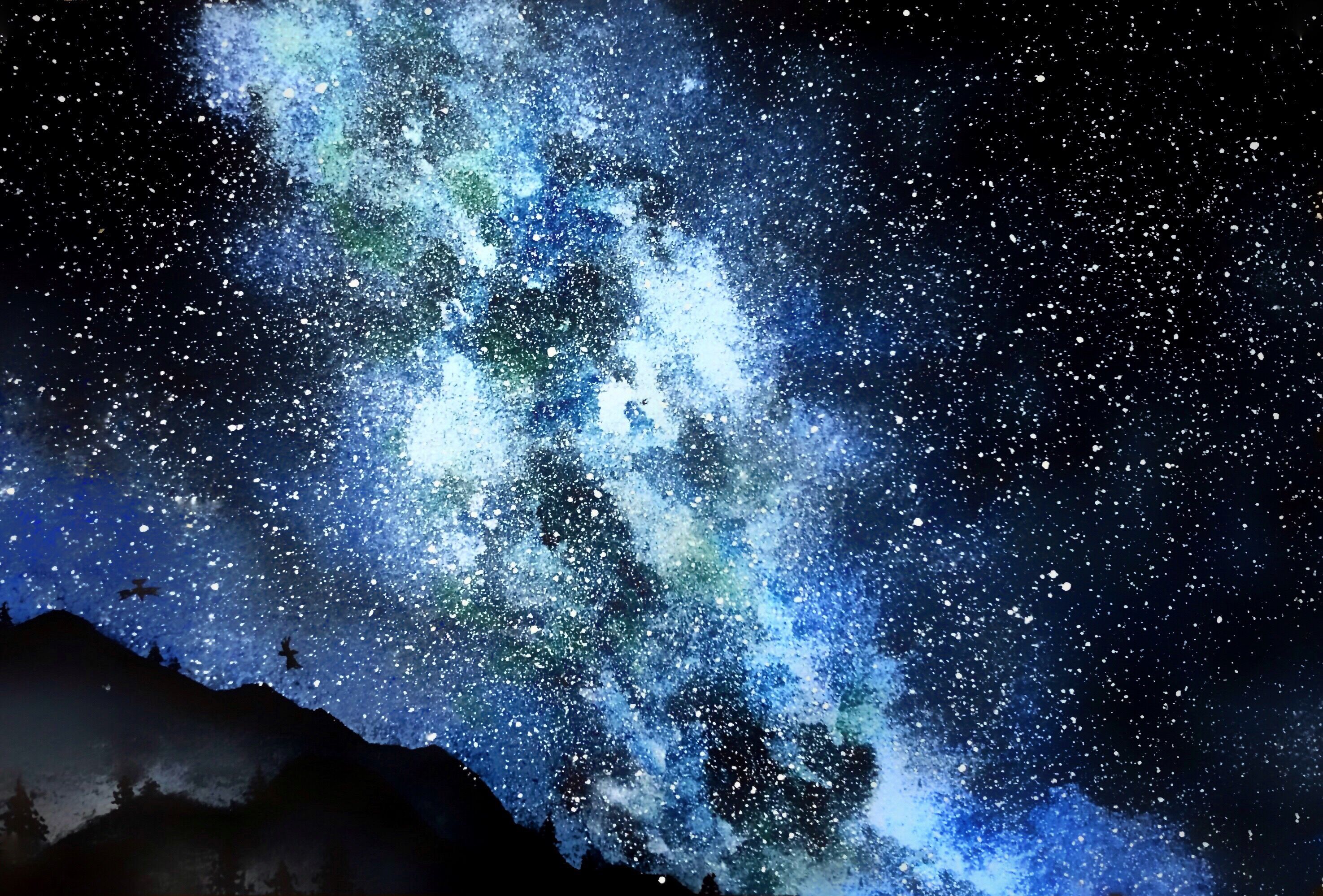 水彩魔兽里的星空