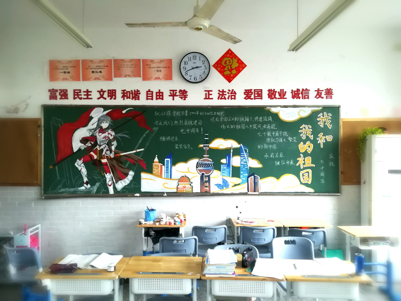 转在米游社看到的高中学生画的黑板报