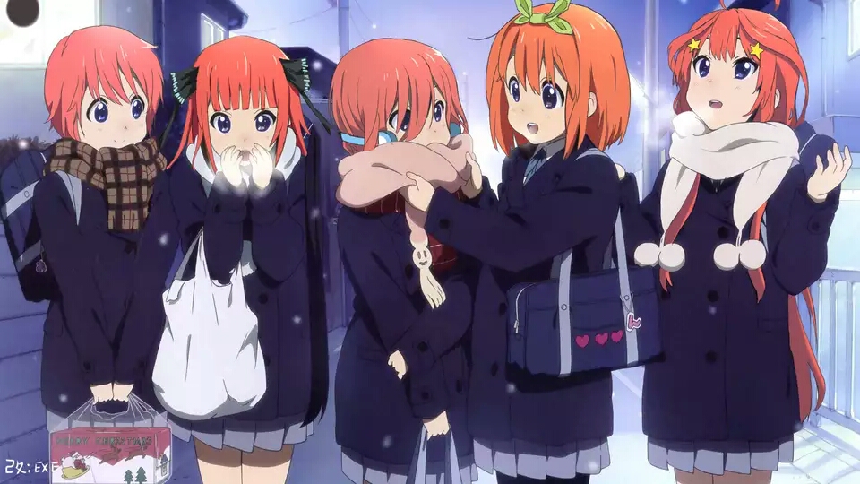 讨论这五等分动画五胞胎发色不统一感觉真违和