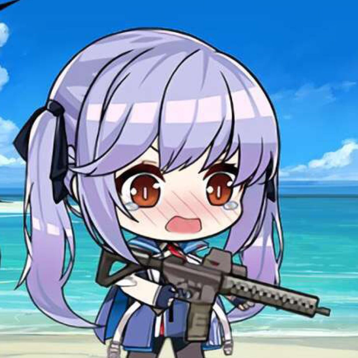 求一张饺子的沙雕图就是拿着枪的图