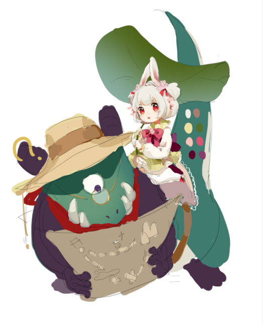 百绘罗衣给山兔崽崽摸了新衣服