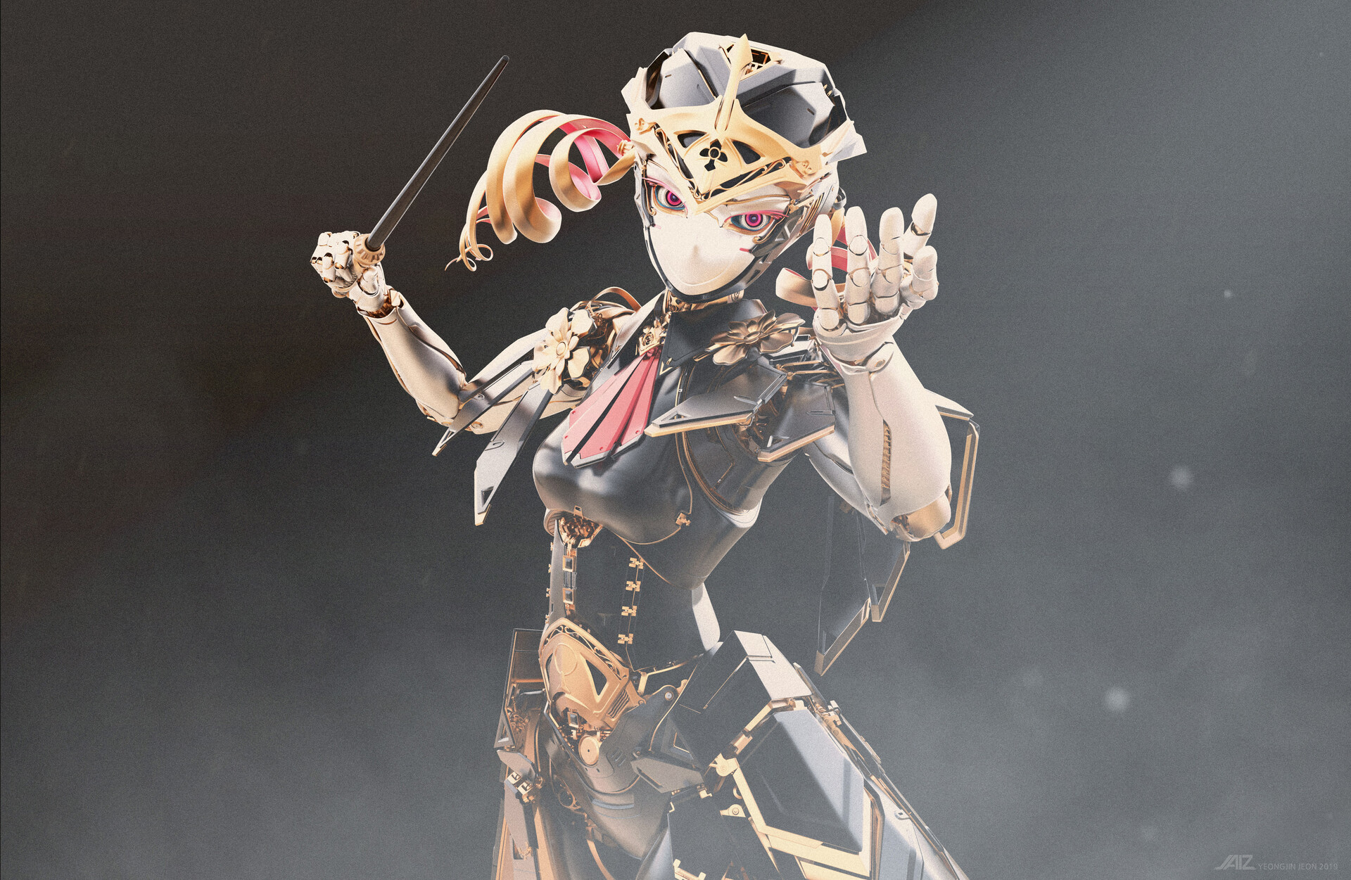 福利这个机械女孩上班了