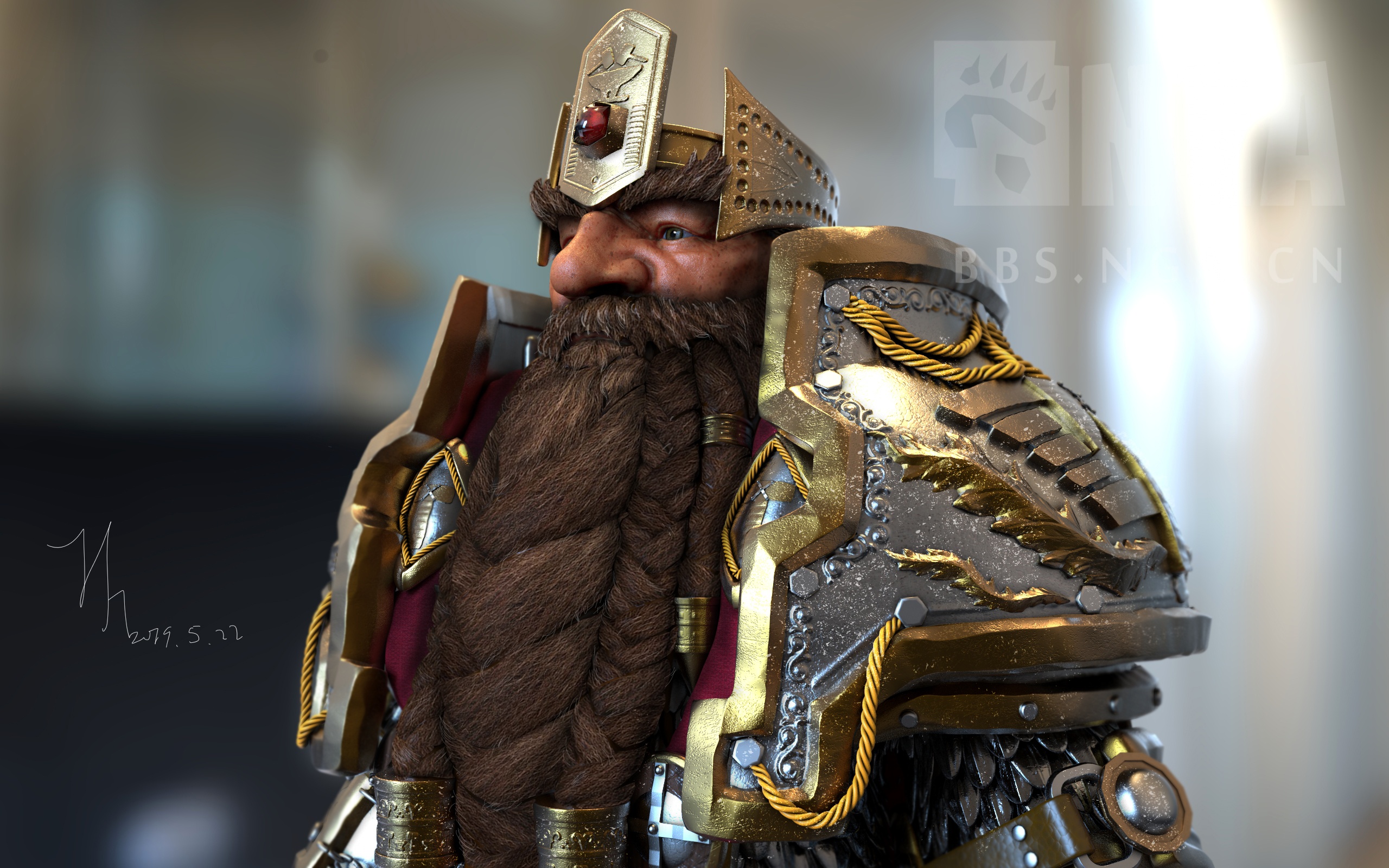 魔兽世界自己无聊制作的3d山丘之王麦格铜须