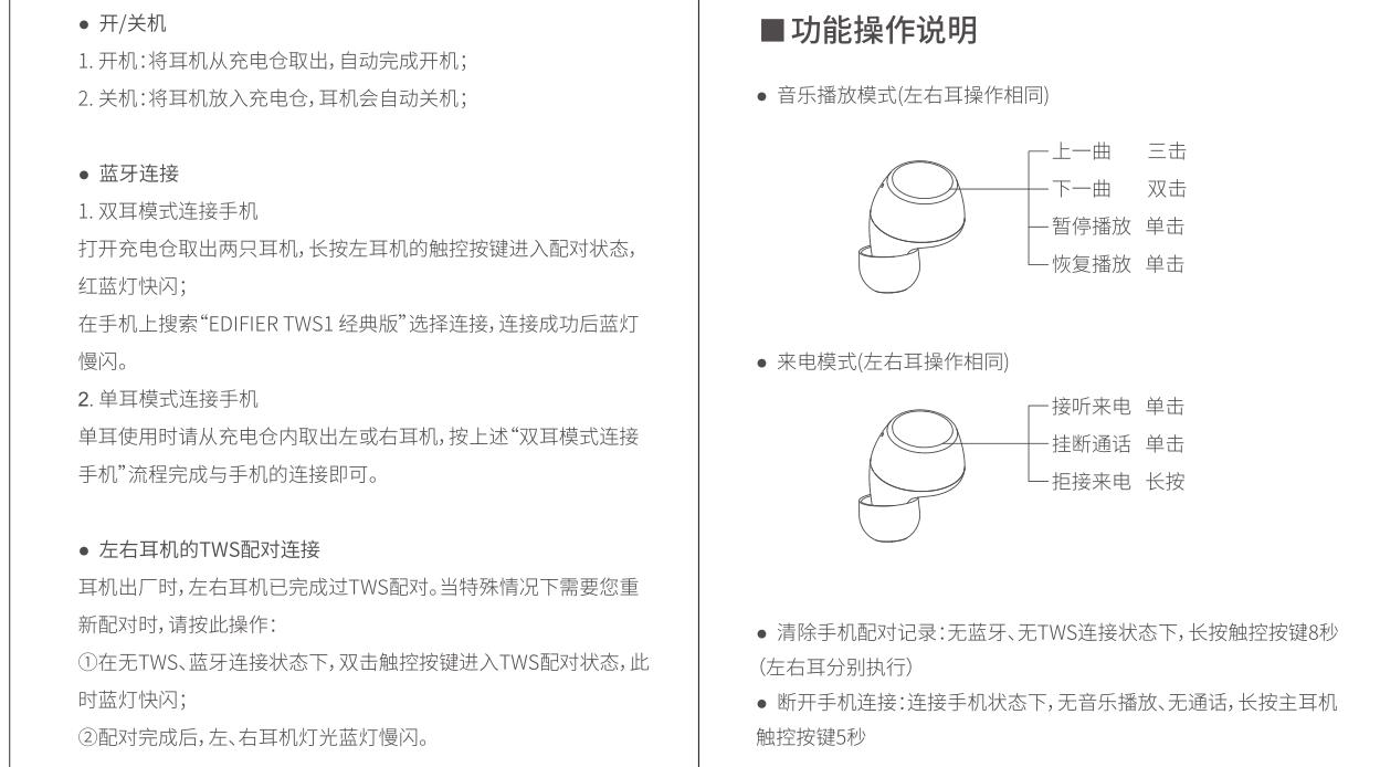 漫步者tws1pro 说明书图片