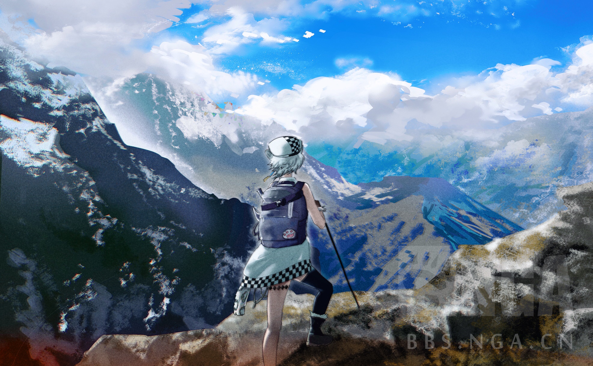 [同人绘画] 一只在爬山的雪豹仔(无误