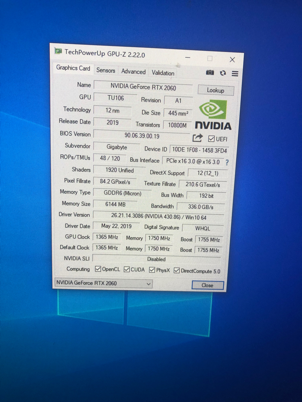 电脑硬件技嘉2060显卡1900包邮