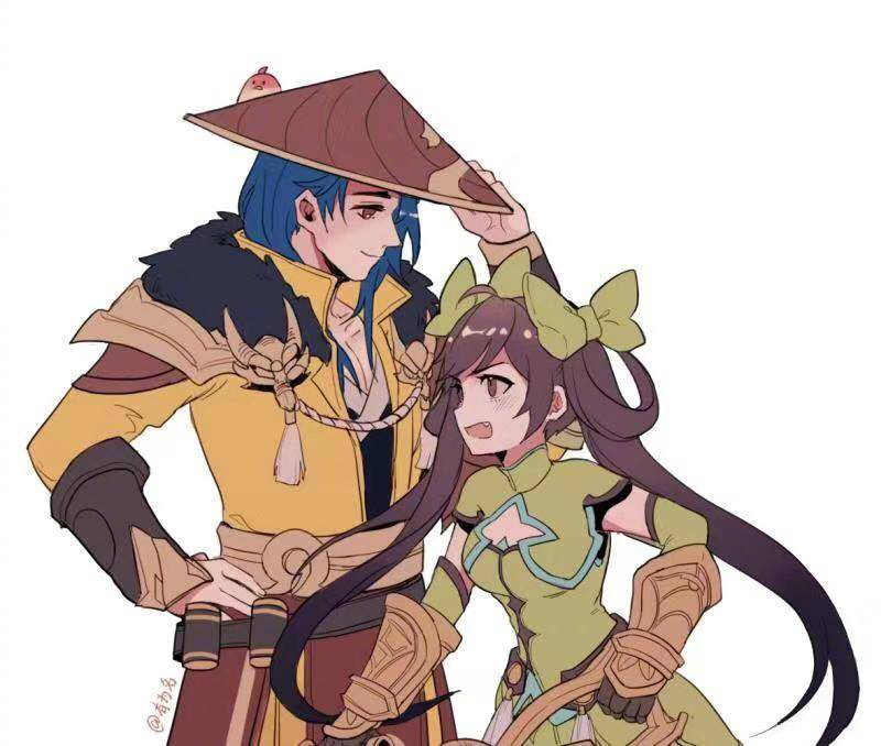 官博发的峡谷情侣插画我要这个项羽