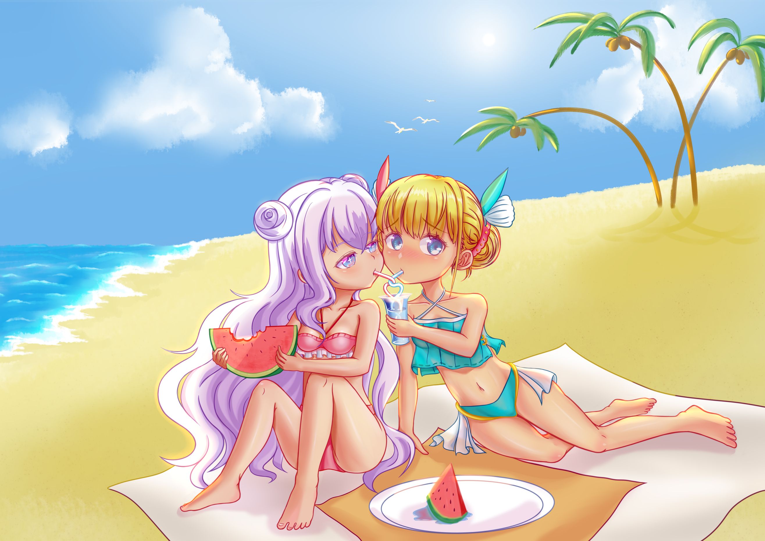 谢谢茄子画了空想级的泳装