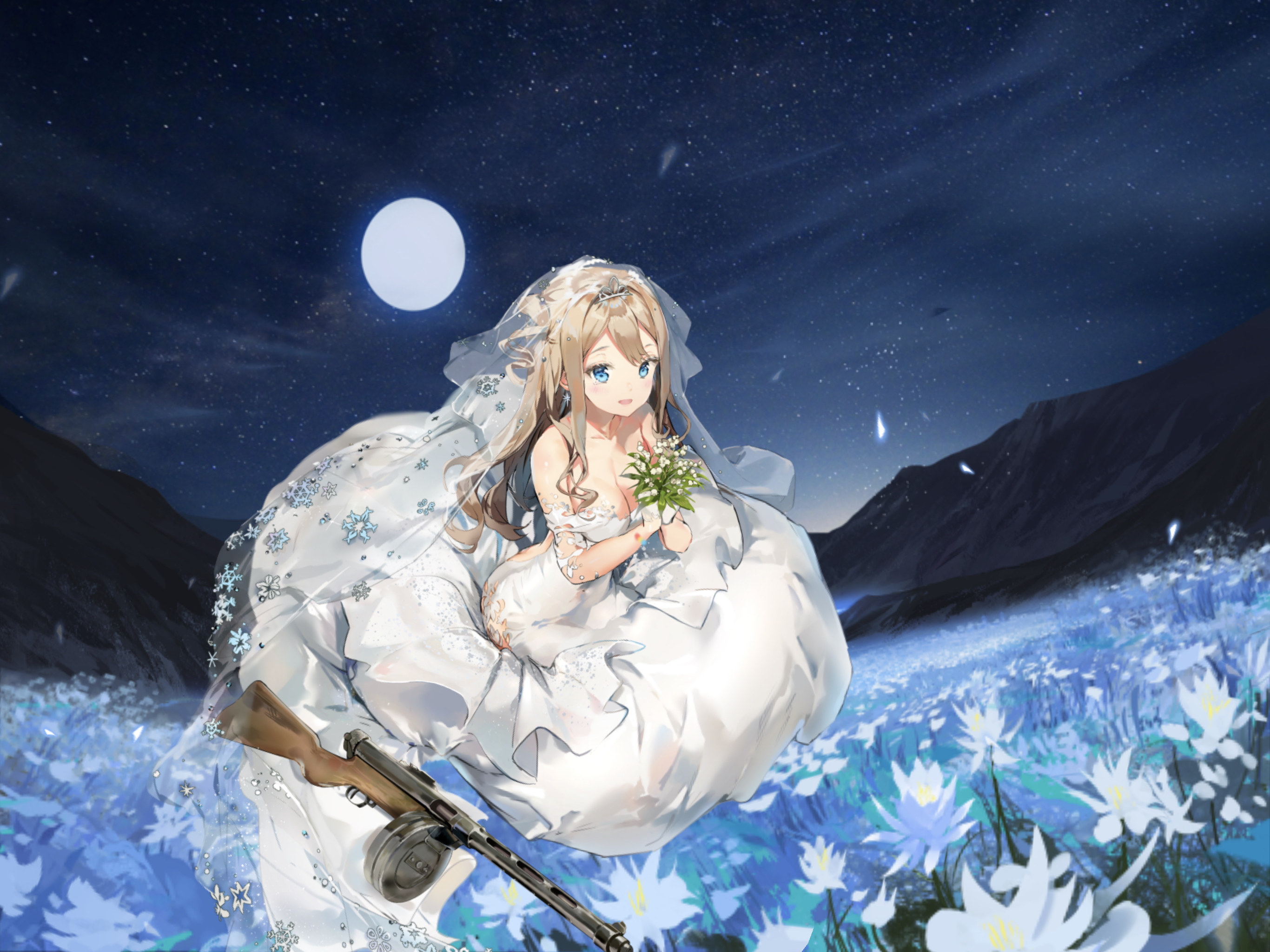 背景氵花海的live2d简直就是为李妃婚纱大破专门订制的更新gif动图