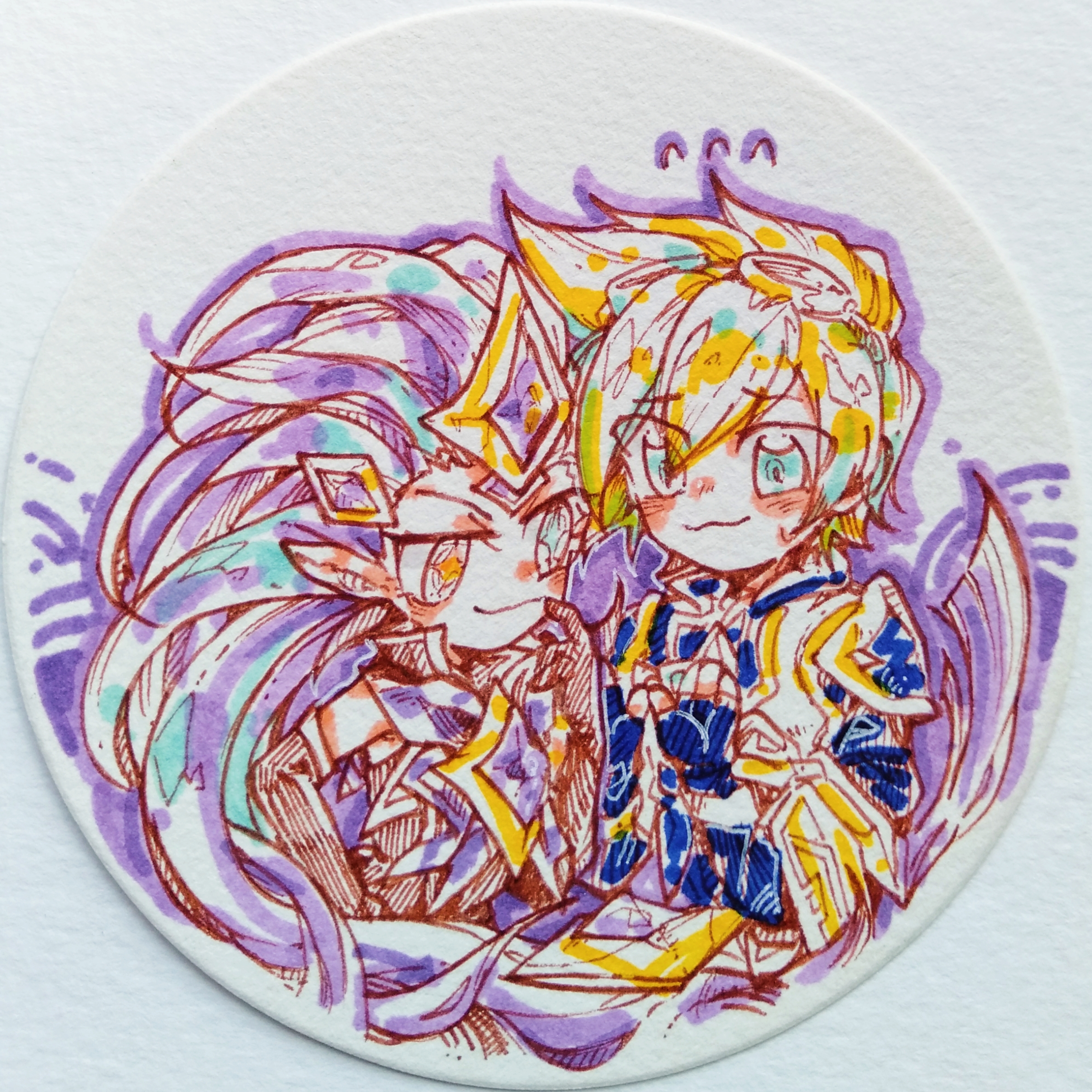 游戏本体玩法周边请朋友画了星守ez佐伊的cp图