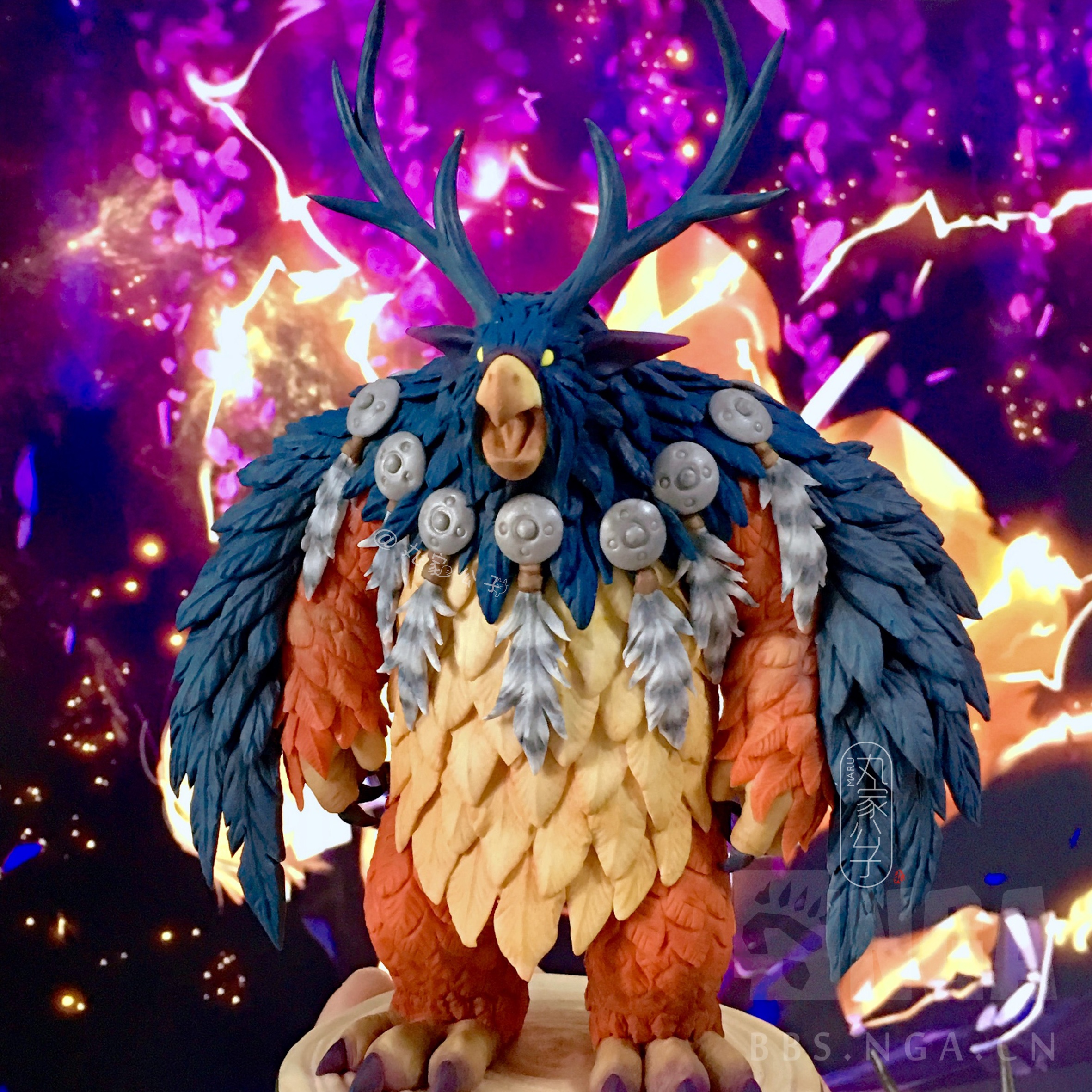 手工软陶巨魔德鲁伊枭兽形态正经的咕咕暗夜德鲁伊平衡德沙雕小鹌鹑