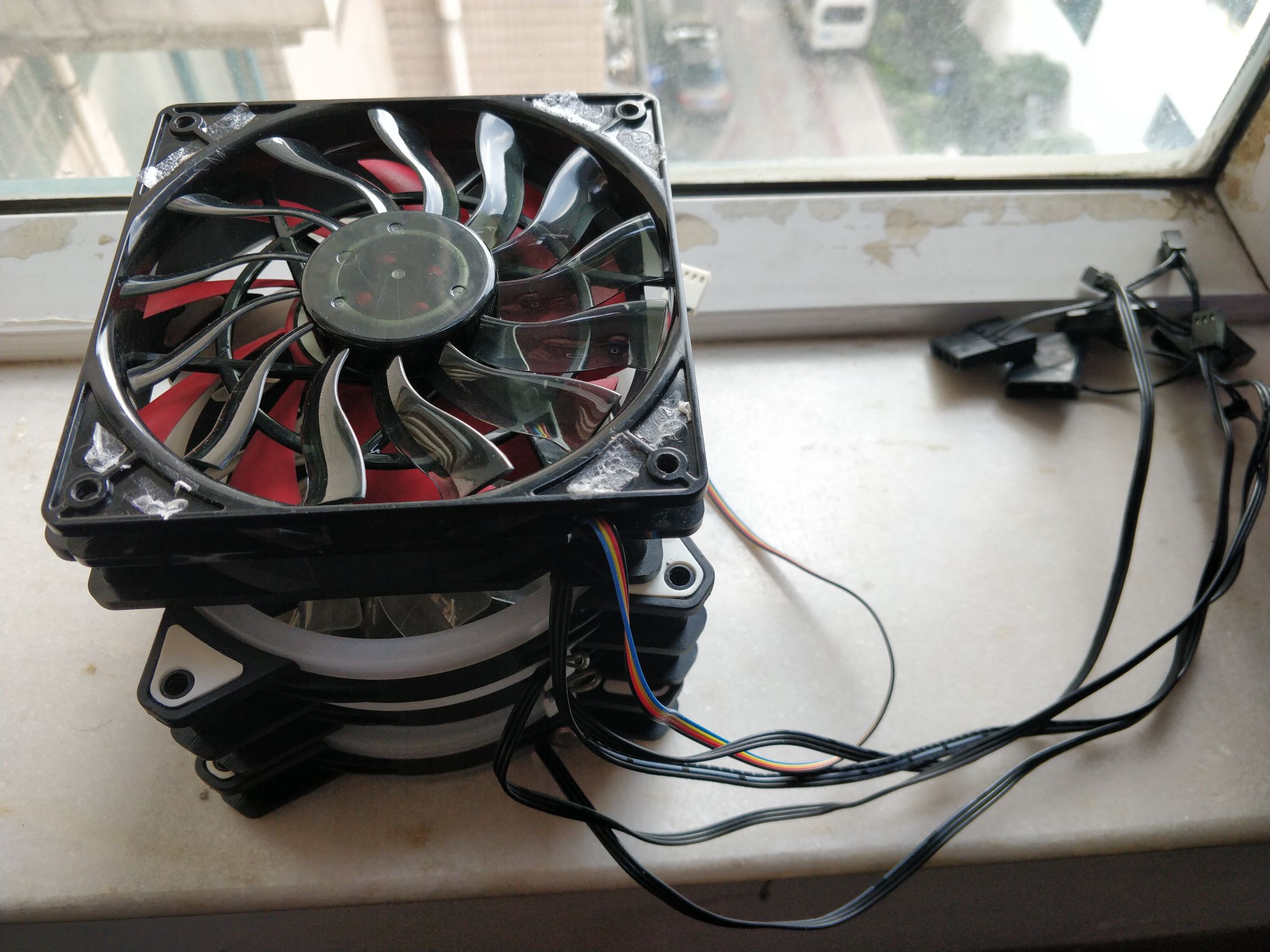 电脑硬件换水冷换下来的猫头鹰a914hp40012cm机箱风扇