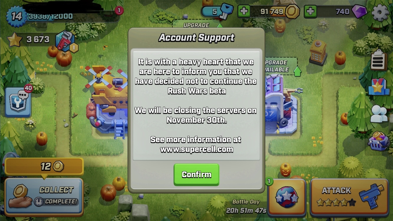 supercell新游rush war已凉