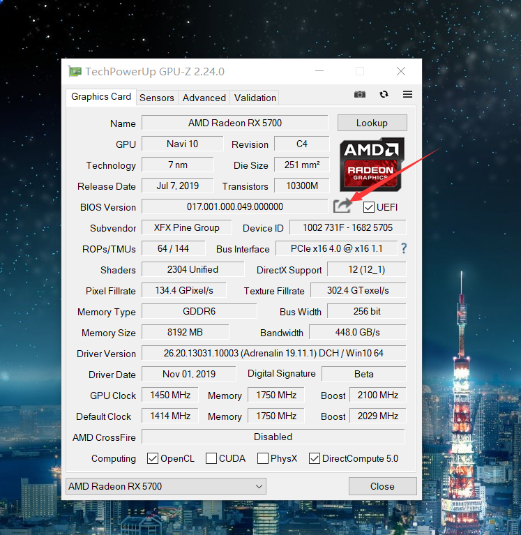 rx5700挖矿算力图片