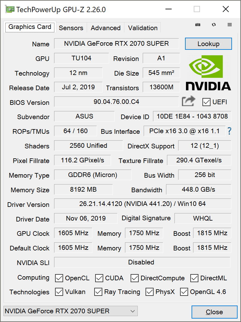 2070s猛禽o8g参数图片