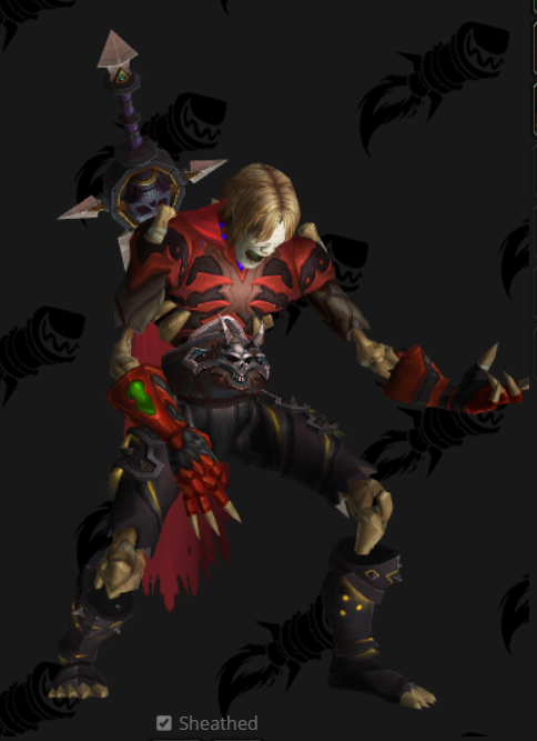 只爱幻化07男亡灵dk幻化造型不够颜色凑红衣大剑不一样的现代感