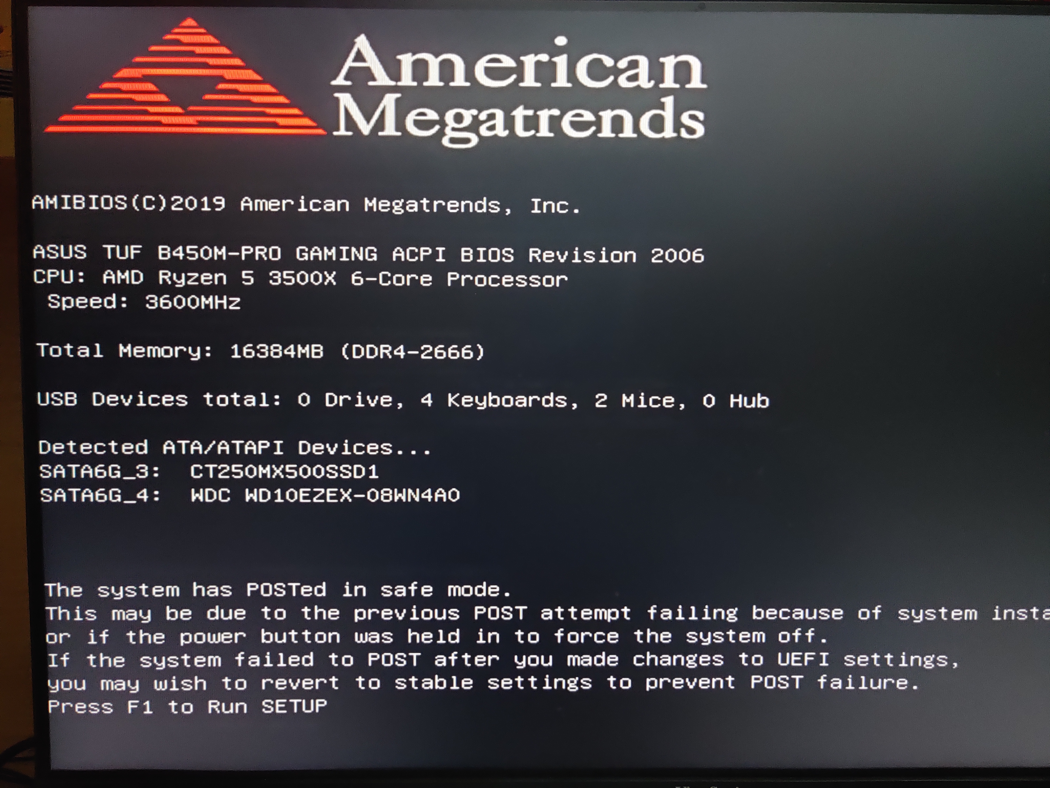 tufb450mpro只要开启内存超频开机就会出现americanmegatrends