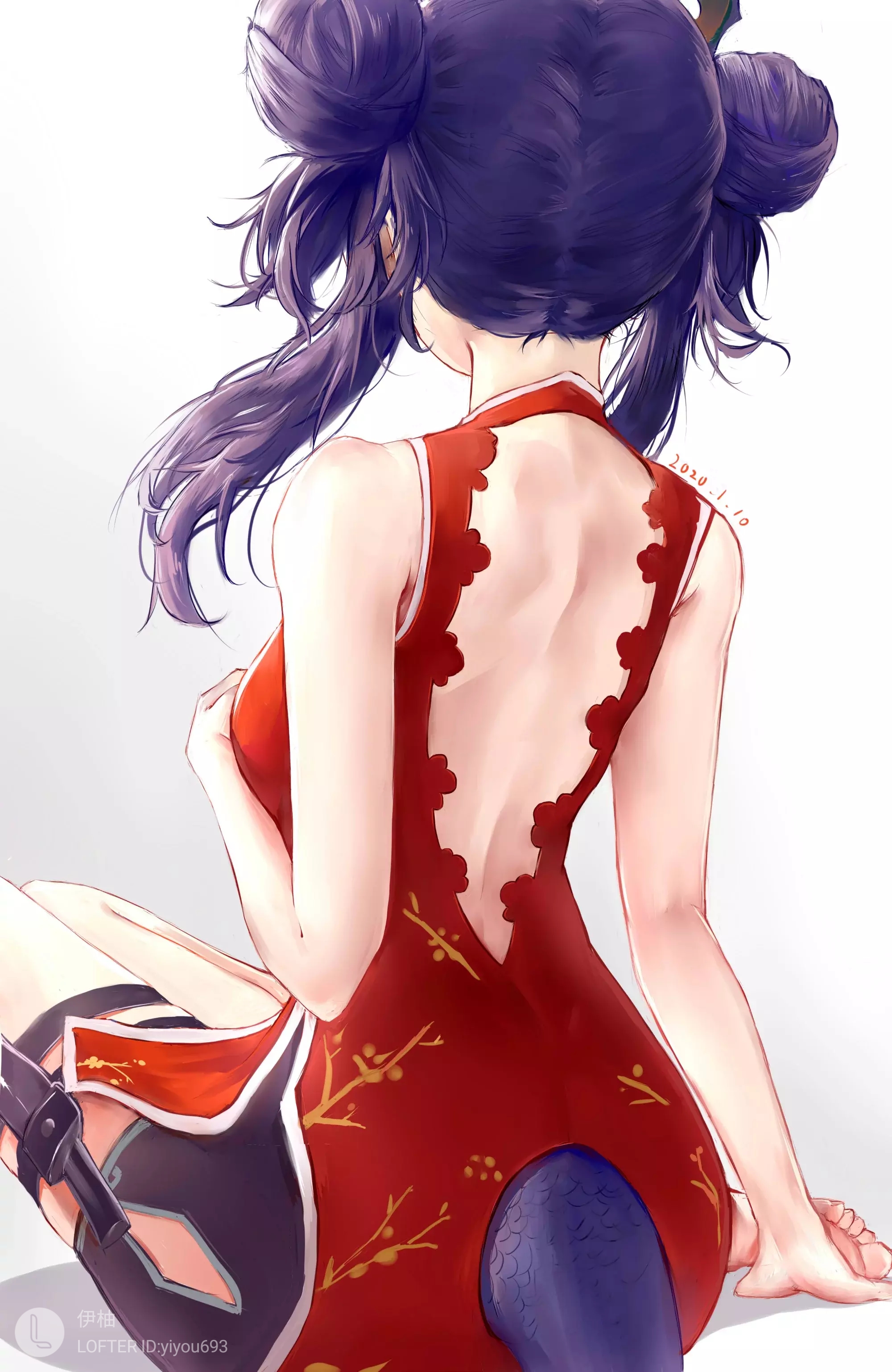 [皮肤氵] 你们馋陈旗袍的正面还是侧面?