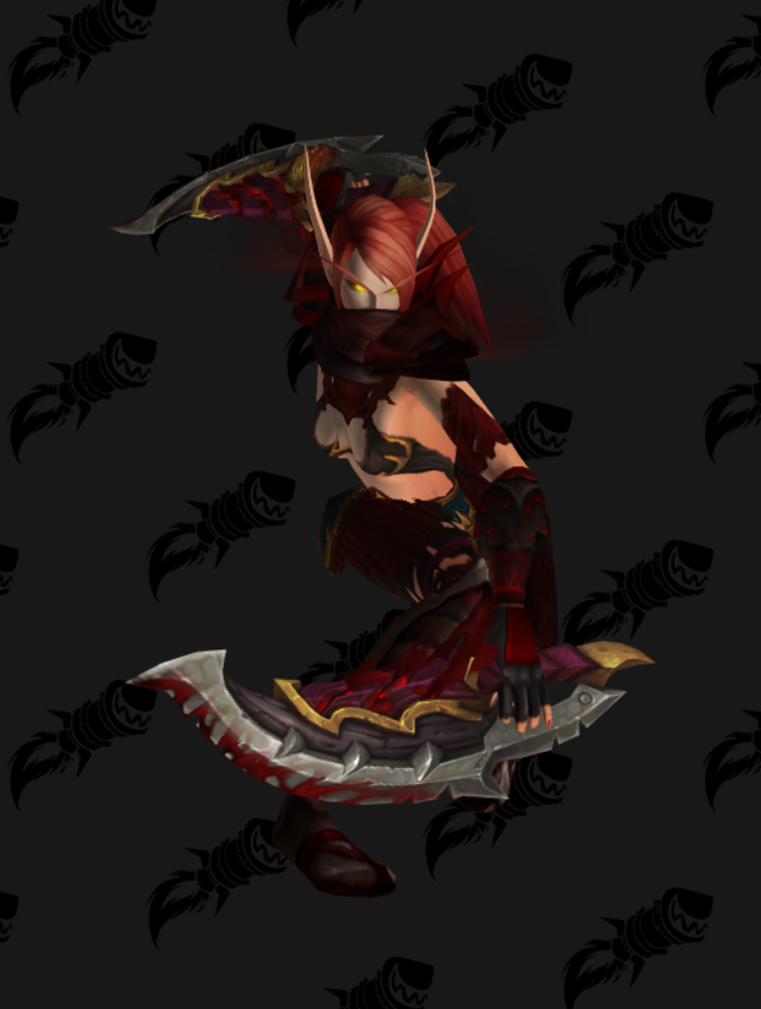 只爱幻化70女血精灵盗贼幻化深红色性感刺客血雾的暗杀者