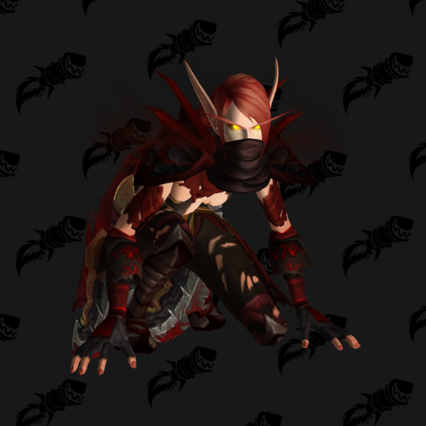 只爱幻化70女血精灵盗贼幻化深红色性感刺客血雾的暗杀者