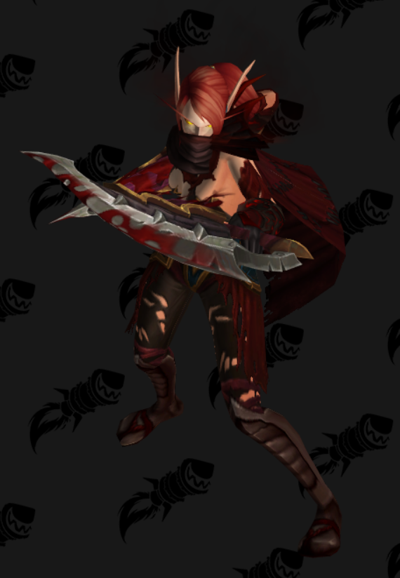 只爱幻化70女血精灵盗贼幻化深红色性感刺客血雾的暗杀者