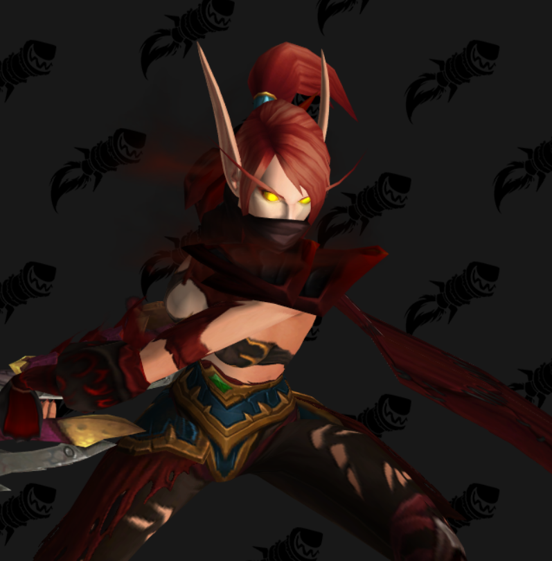 只爱幻化70女血精灵盗贼幻化深红色性感刺客血雾的暗杀者