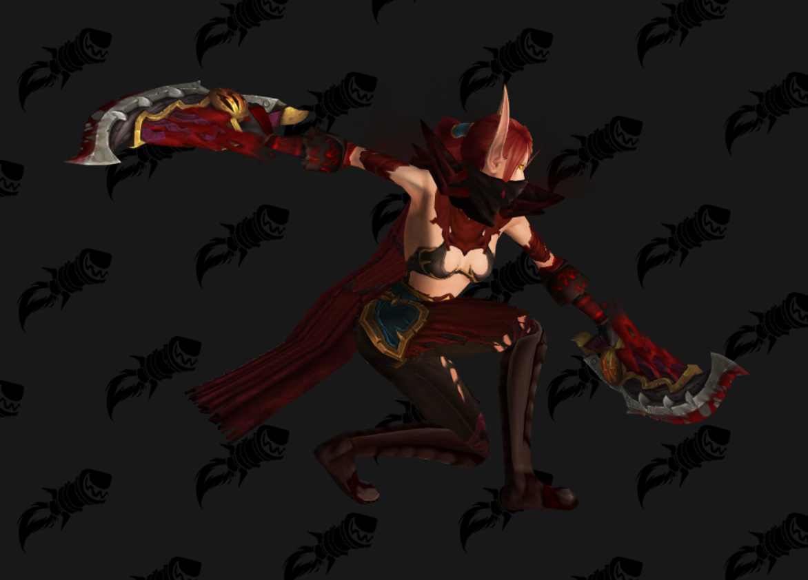 只爱幻化70女血精灵盗贼幻化深红色性感刺客血雾的暗杀者