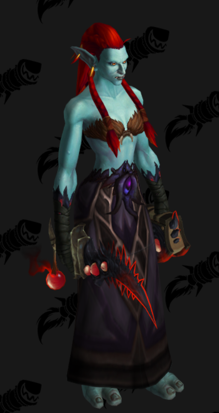 只爱幻化76女巨魔布甲幻化黑裙红发半裸的魔女