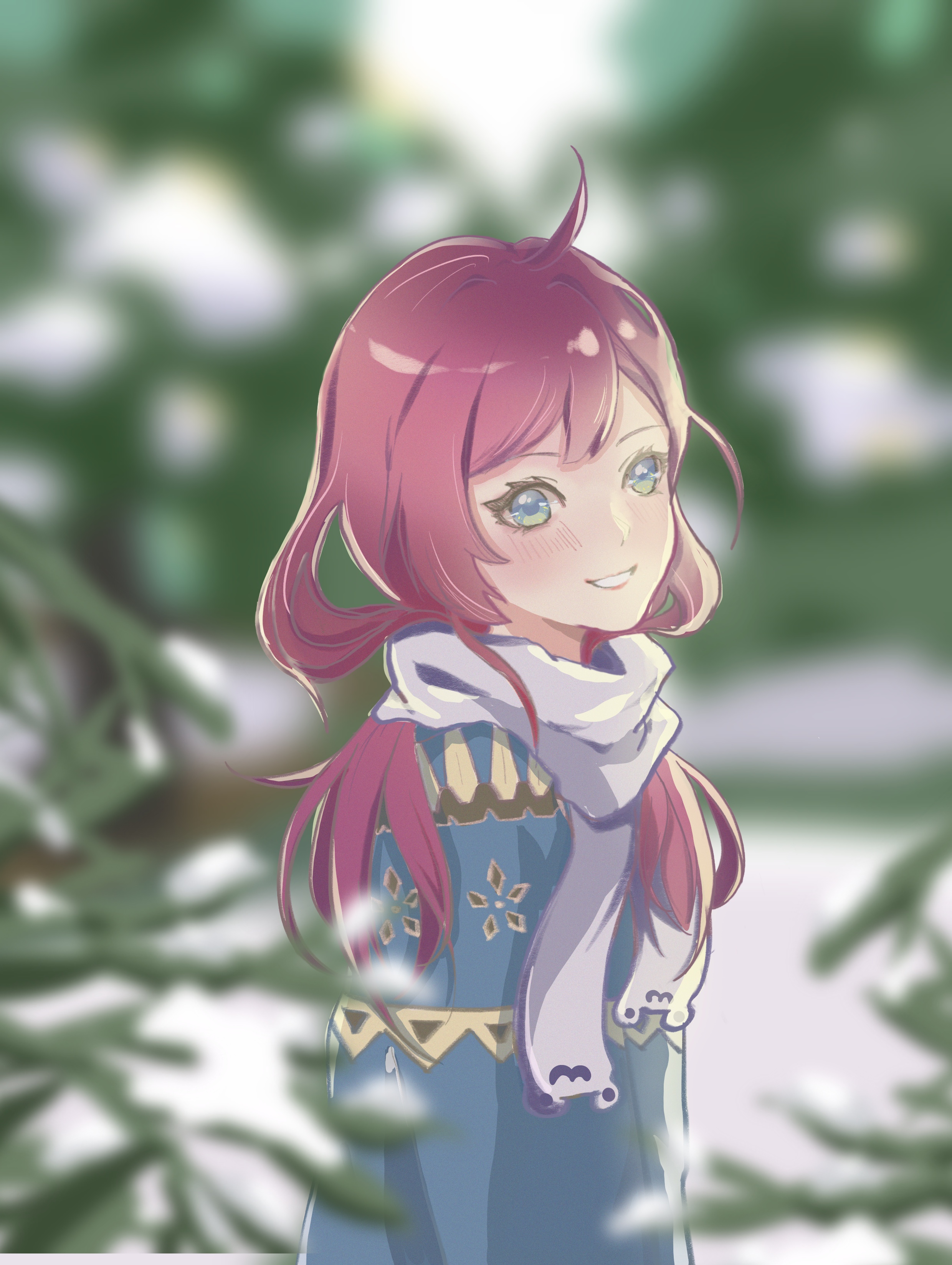 摸只蓝毒 冬天就该穿毛衣系围巾呀