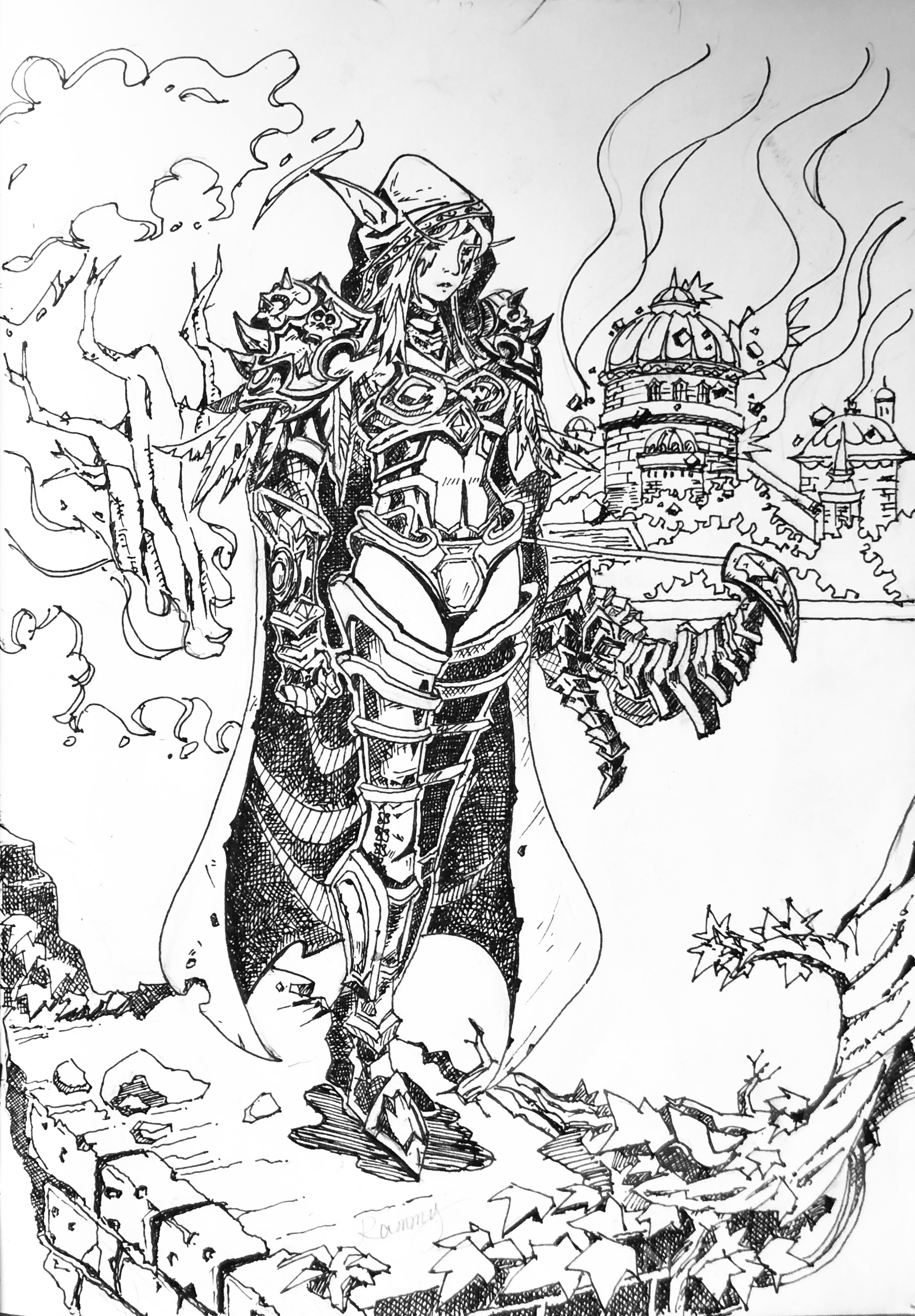 魔兽世界疫情还在中老年建筑师宅在家里画女王临摹