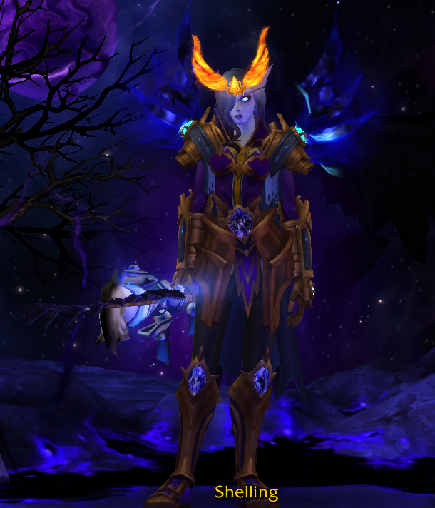 分享自己的虚空精灵妹子,全职业通用主要是两套通用套件的混搭加上