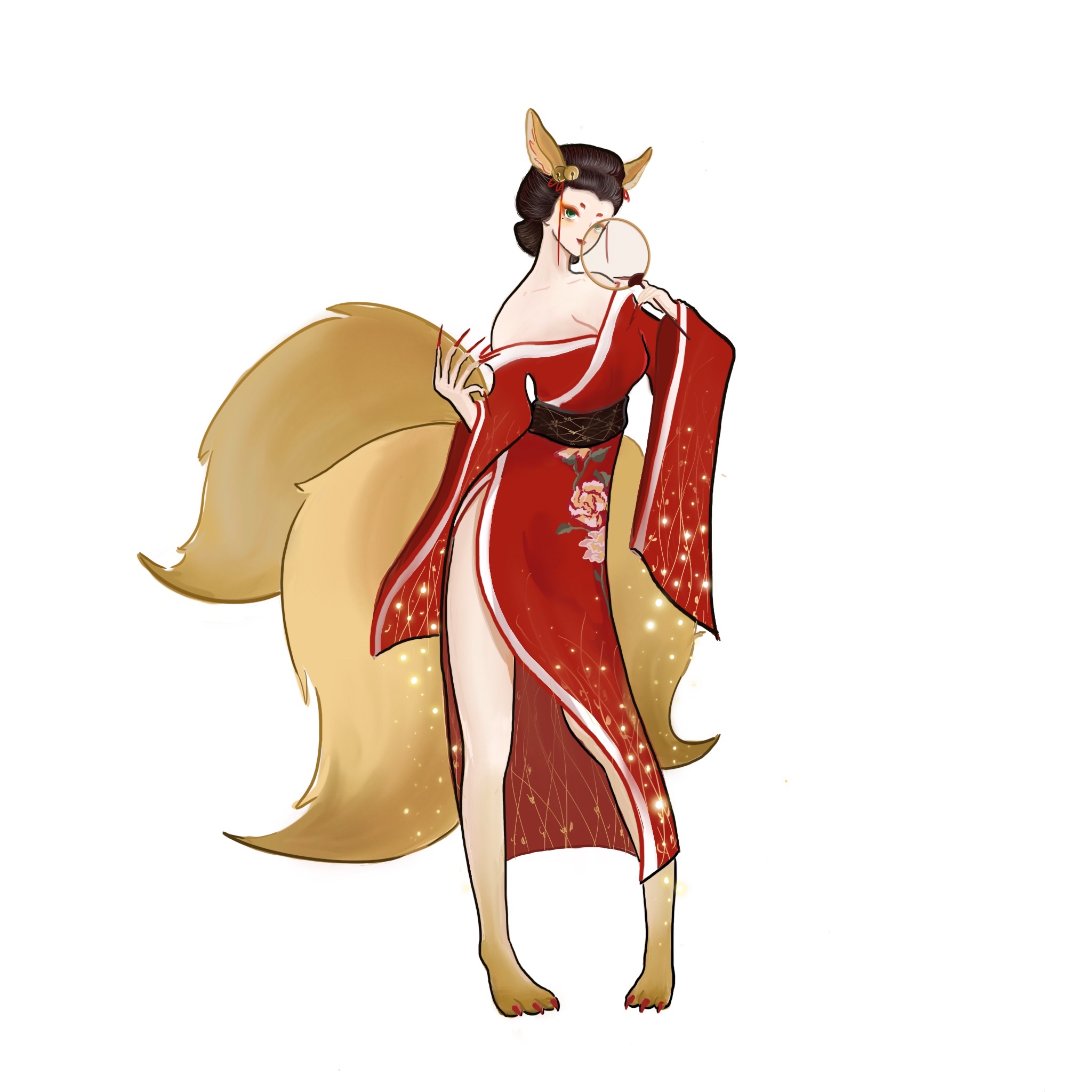 同人氵算是摸了个三尾狐的皮肤