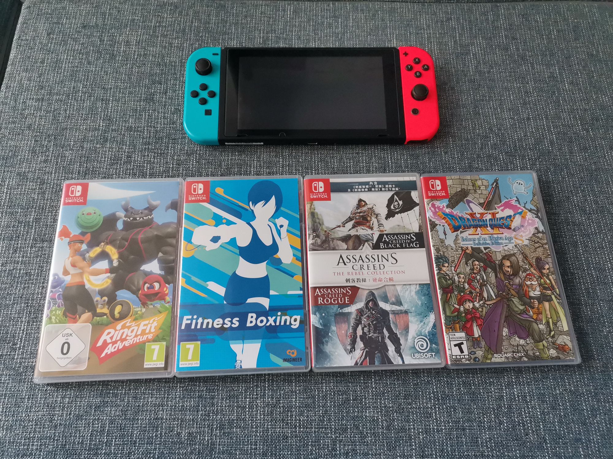 出一台日版switch,需要健身环大冒险卡带的也有