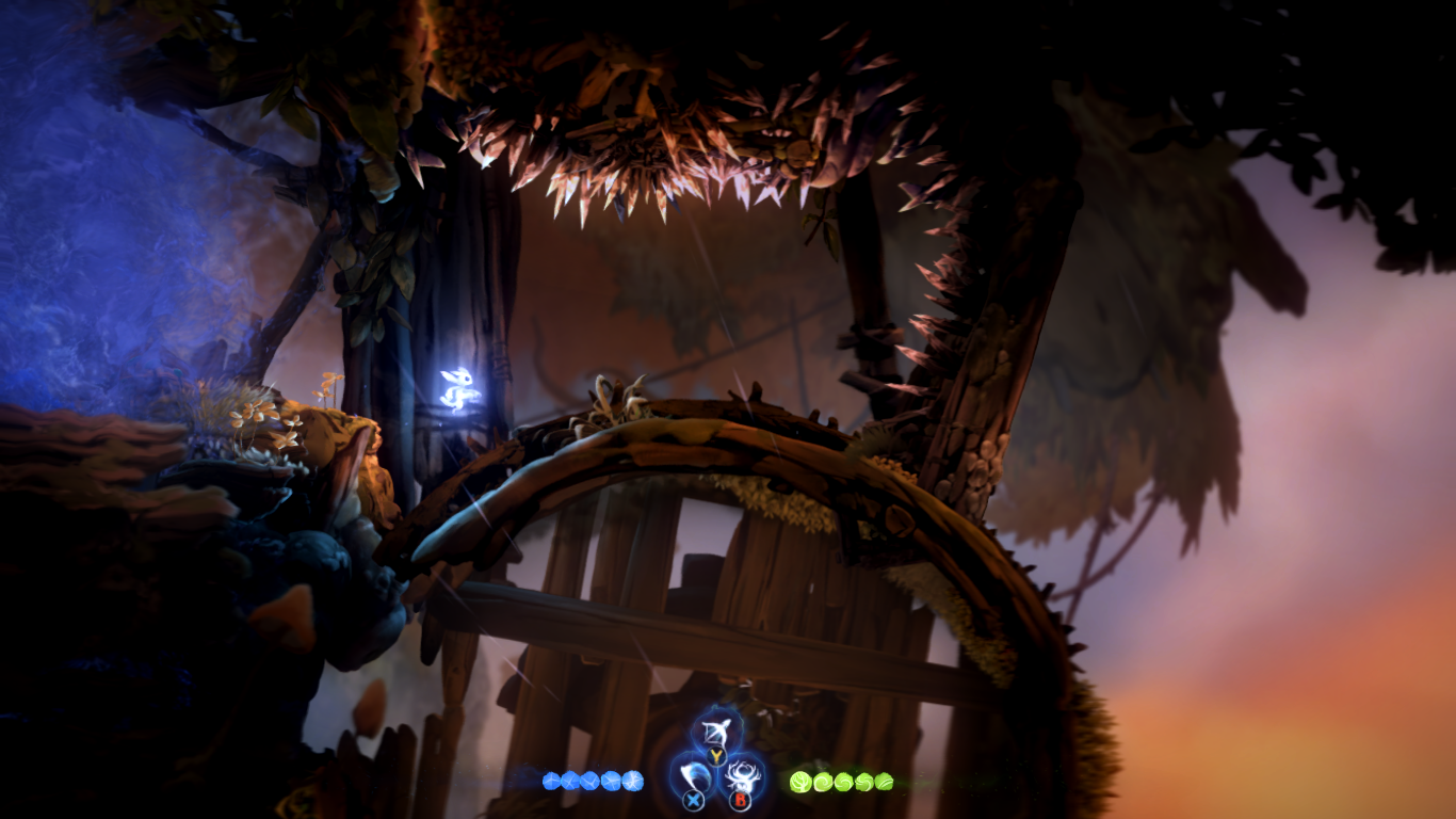 奥里2先把奥日抓住然后被白猴子救了之后的追逐应该怎么过