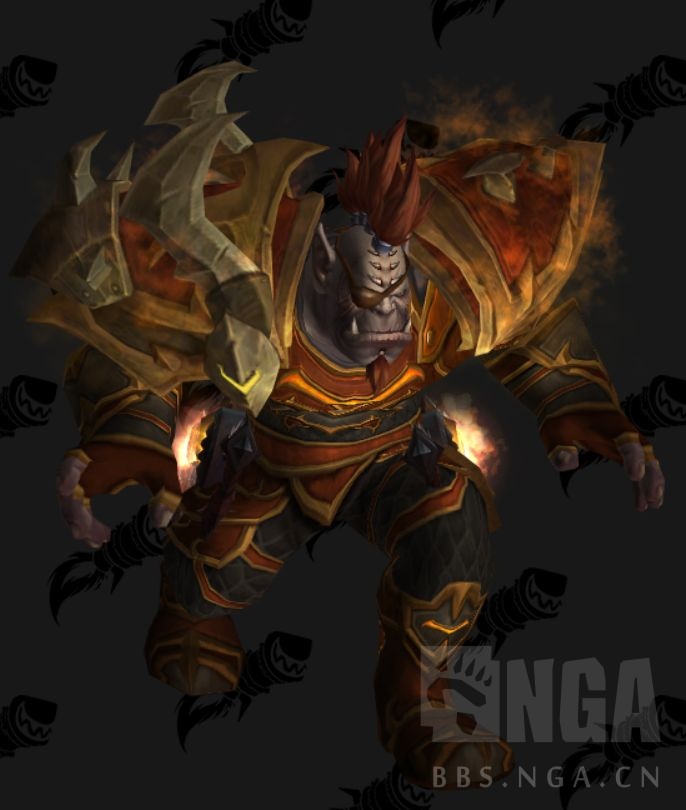 只爱幻化101兽人锁甲皮甲幻化火刃氏族的猎人僧兵督军