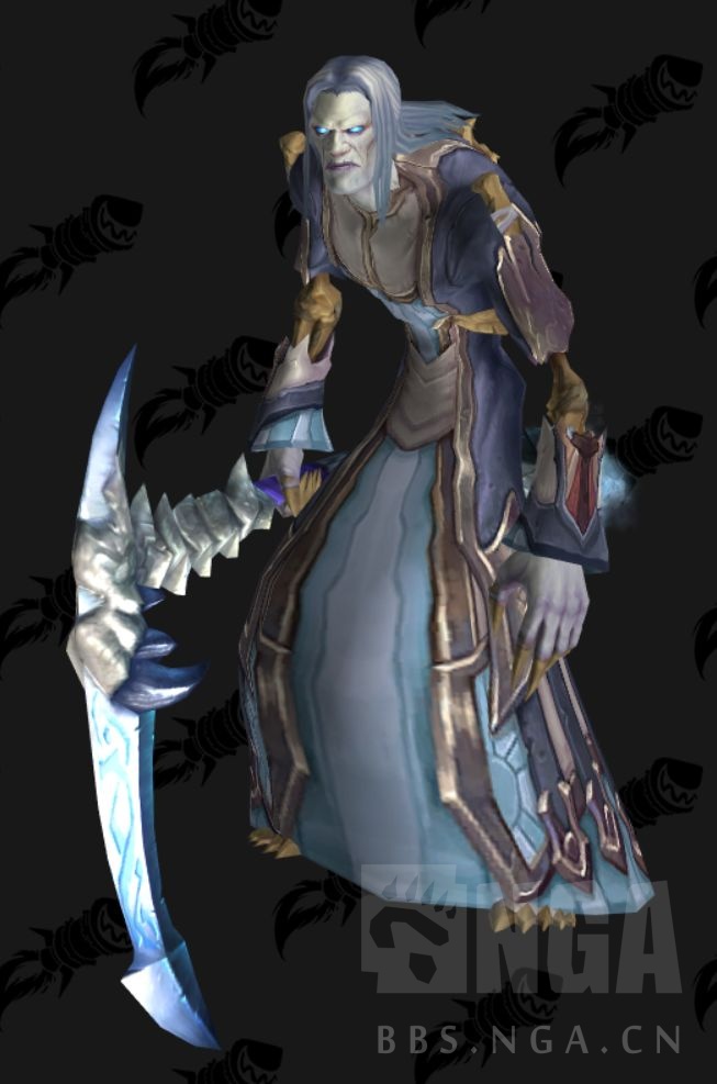 只爱幻化120亡灵布甲女人类骑士白花花埃霍恩的冰霜之镰明晃晃大螺丝