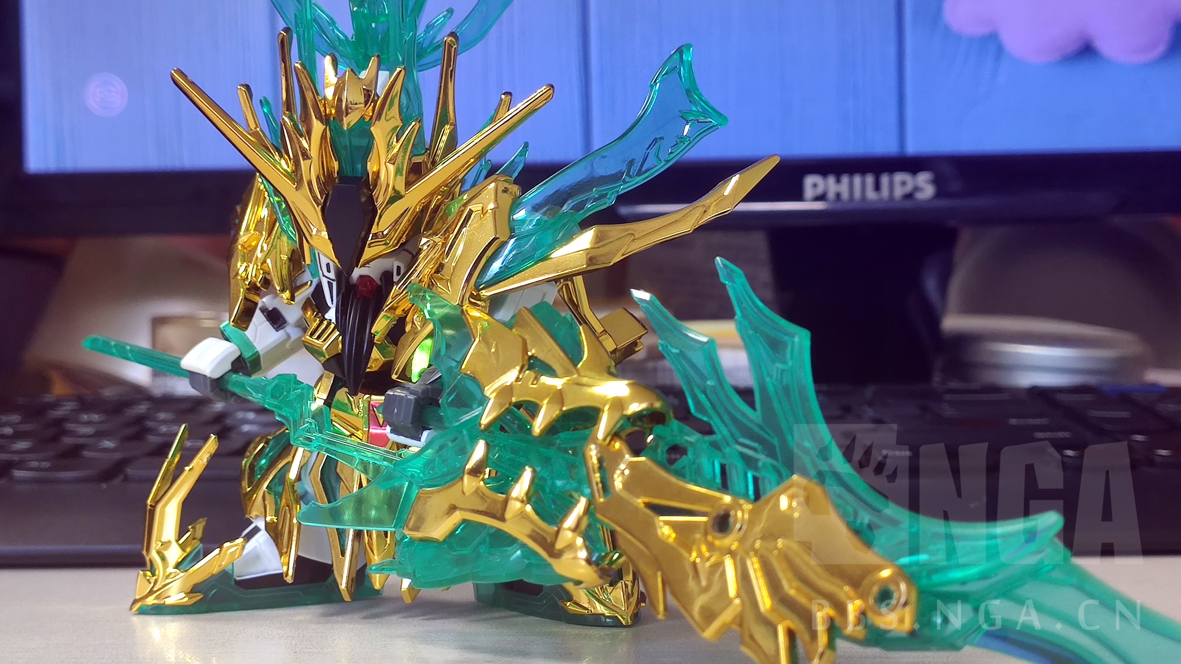 拼装三国创杰传武圣关羽云长ν高达电镀加工版