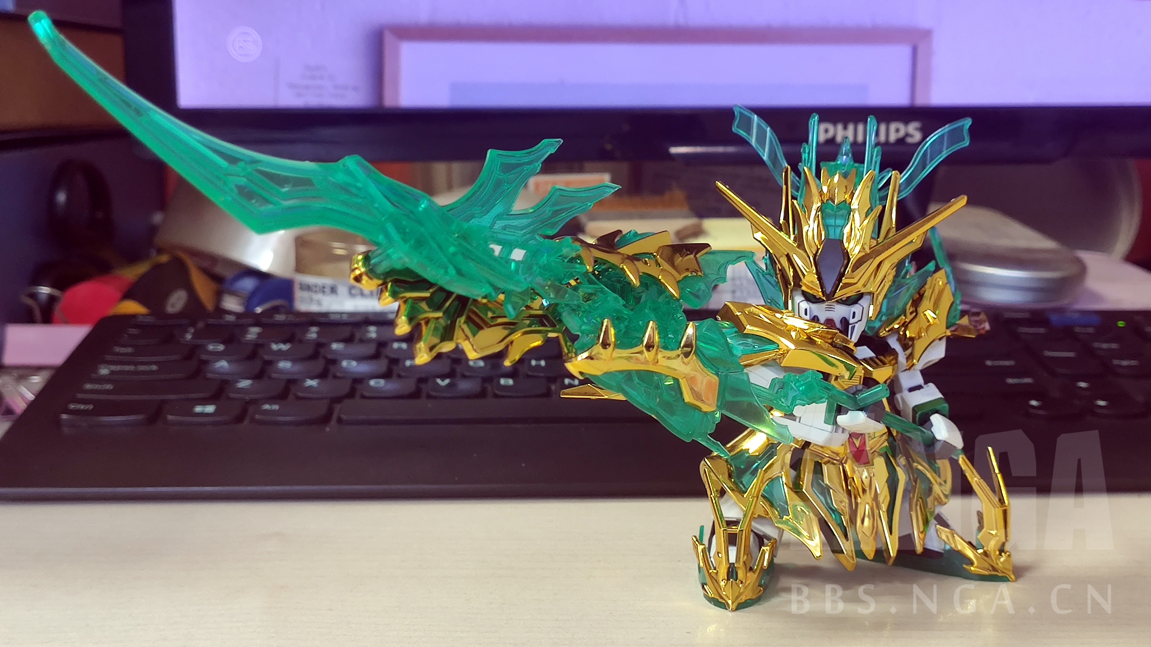 拼装三国创杰传武圣关羽云长ν高达电镀加工版