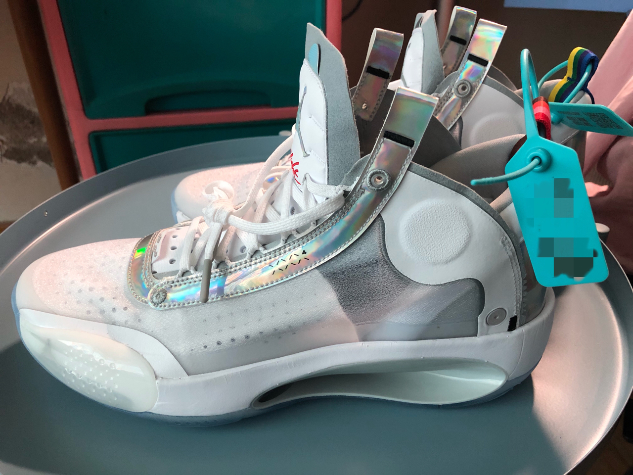 慢出毒买的aj34白镭射46码