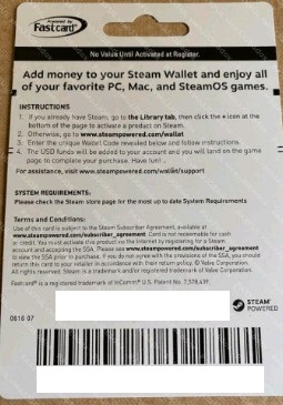 第一次买steam充值卡卡是长这样的吗