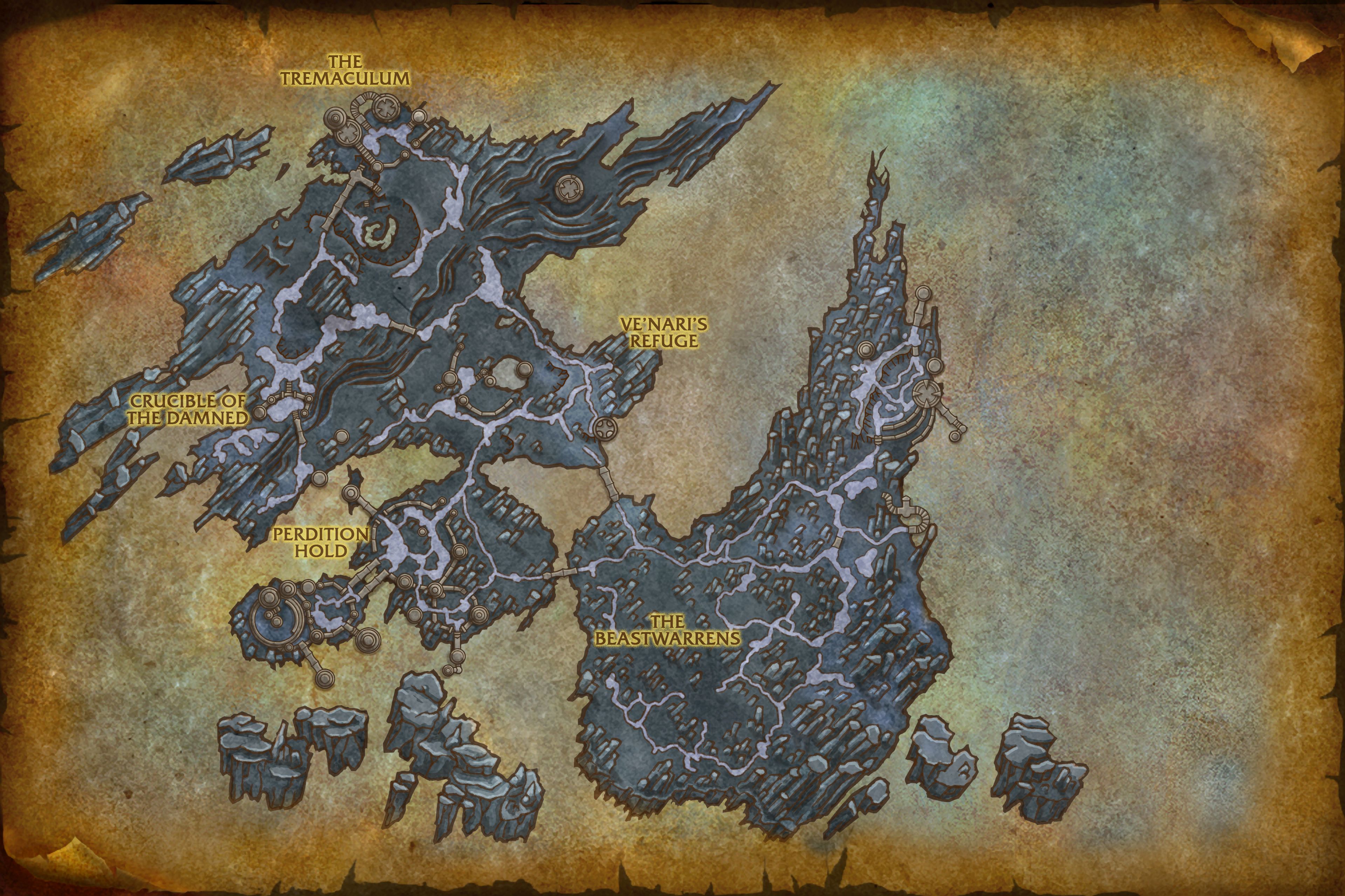 魔兽世界90暗影国度前瞻暗影界区域地图高清版