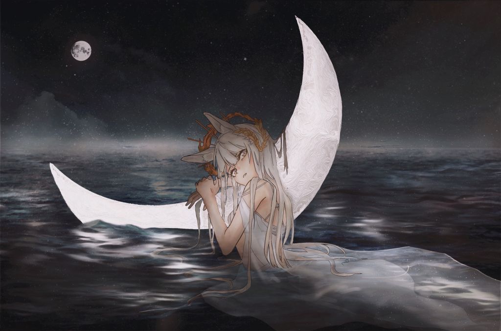 [同人绘画]海面上的阿尔忒弥斯