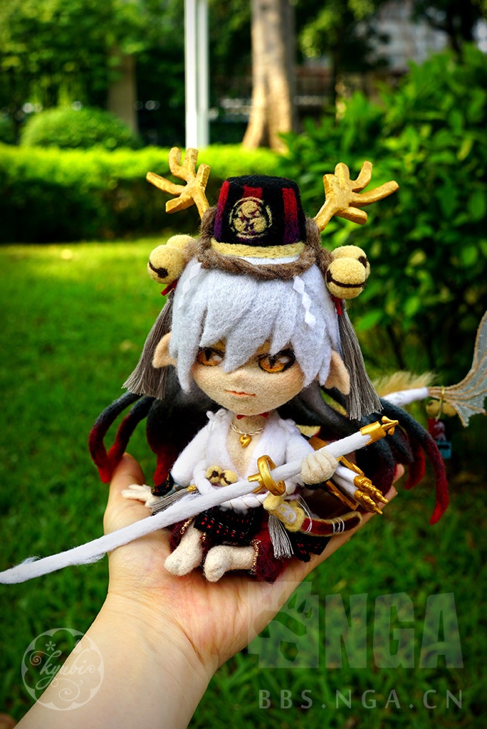 自制羊毛毡铃鹿御前q版手办