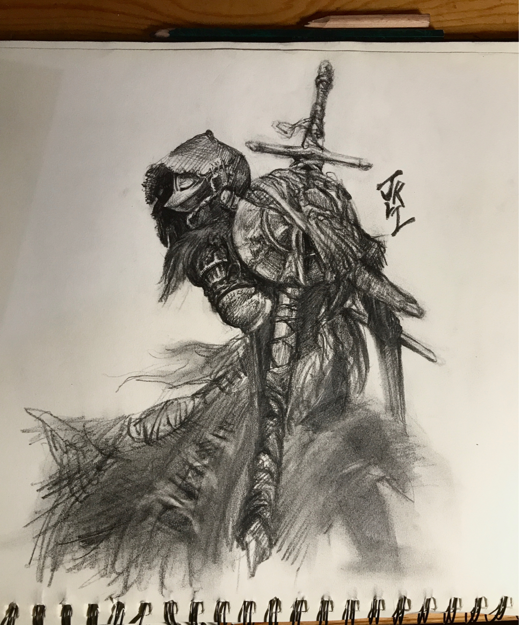 一时兴起画的黑魂亡命骑士套装