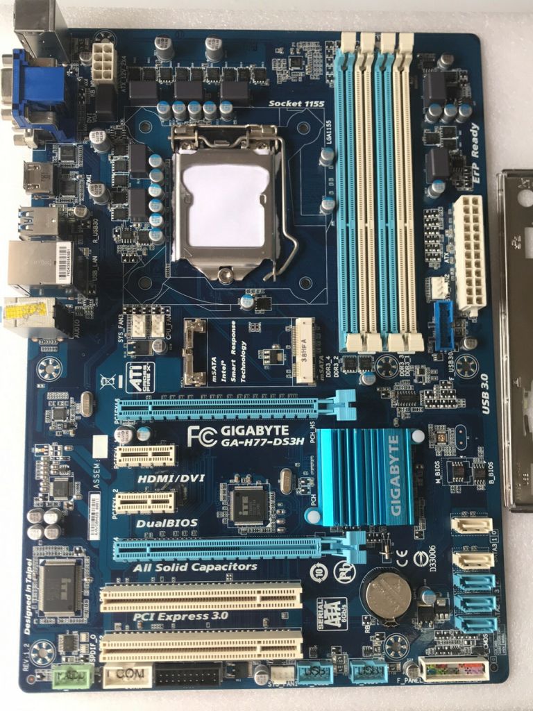 电脑硬件出技嘉gah77ds3h主板一张带挡板